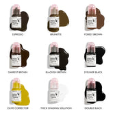 9-Color 1/2 oz PMU Pigments for Eyebrows