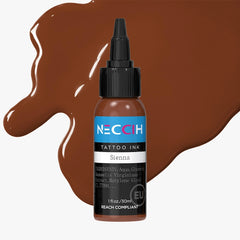 NECCIH Tattoo Ink in the shade Sienna, presented in a 1 fl. oz.